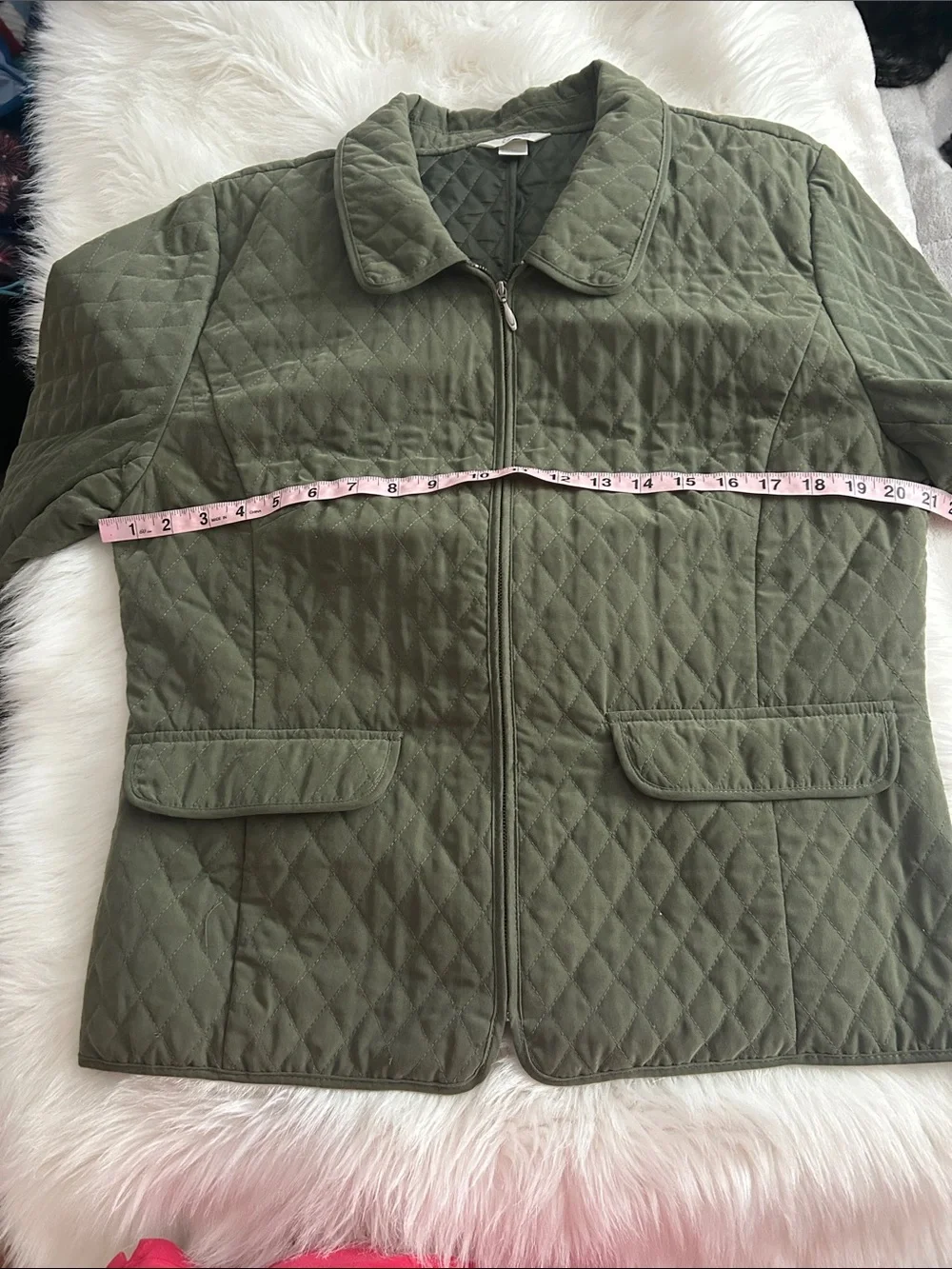 Christopher & Banks Quilted Olive Utility Jacket - Picture 5 of 9